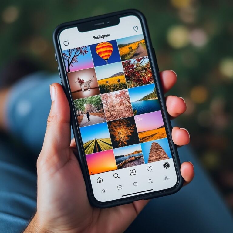 Smartphone exibindo posts de Instagram. Como fazer posts de rede social aparecerem no Google.